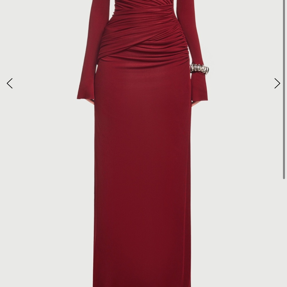 Chic Long Sleeve Burgundy Dress